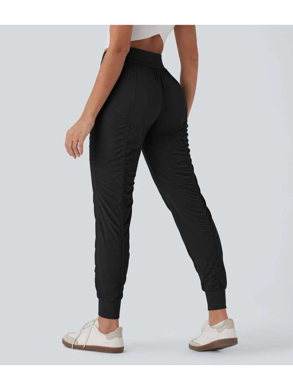 Halara High Waisted Tapered Travel Joggers Side Zip Pockets Black Size Small - Picture 2 of 9